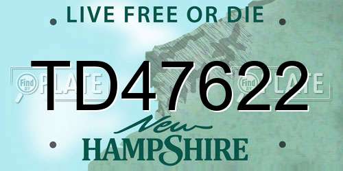 TD47622 New Hampshire License Plate
