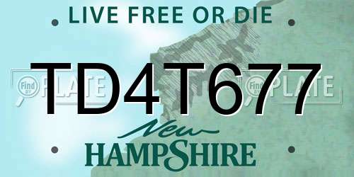 TD4T677 New Hampshire License Plate