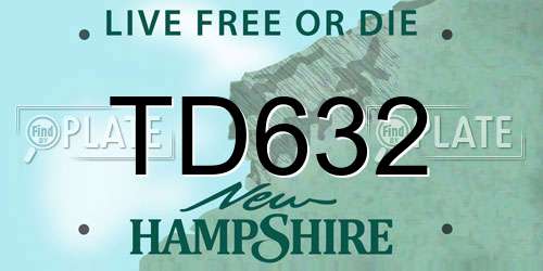 TD632 New Hampshire License Plate