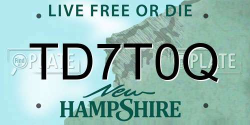 TD7T0Q New Hampshire License Plate