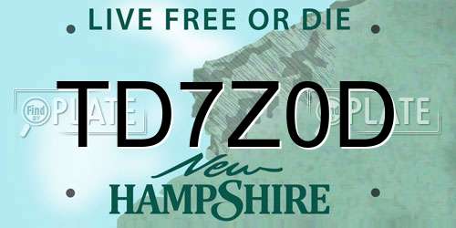 TD7Z0D New Hampshire License Plate