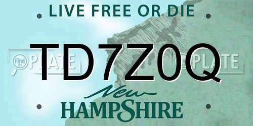 TD7Z0Q New Hampshire License Plate