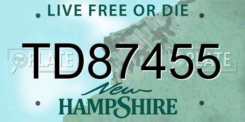 TD87455 New Hampshire License Plate