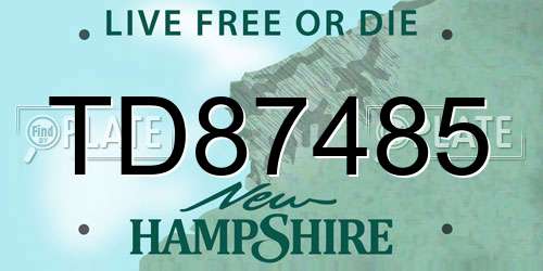 TD87485 New Hampshire License Plate