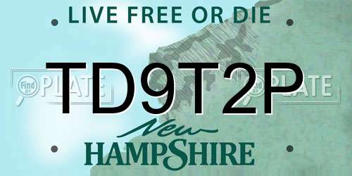 TD9T2P New Hampshire License Plate