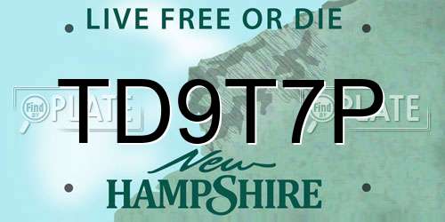 TD9T7P New Hampshire License Plate