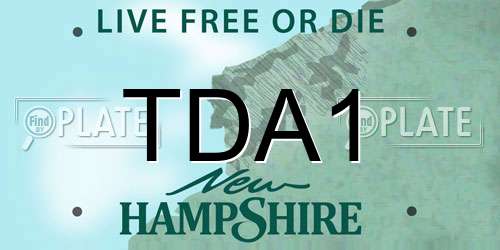 TDA1 New Hampshire License Plate