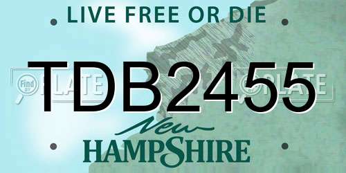 TDB2455 New Hampshire License Plate