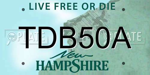 TDB50A New Hampshire License Plate