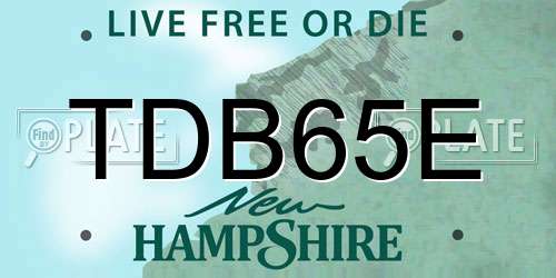 TDB65E New Hampshire License Plate