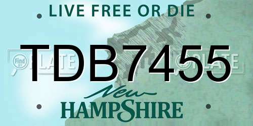 TDB7455 New Hampshire License Plate