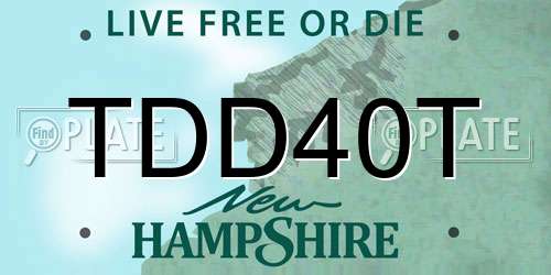 TDD40T New Hampshire License Plate