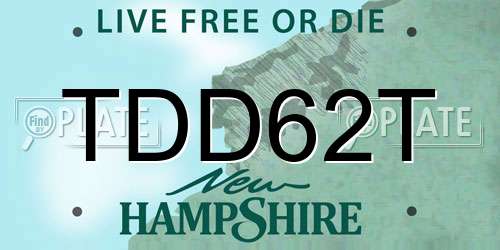 TDD62T New Hampshire License Plate