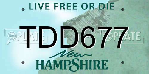 TDD677 New Hampshire License Plate