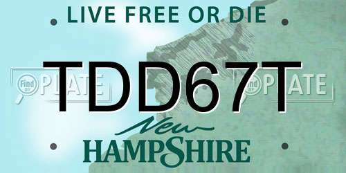 TDD67T New Hampshire License Plate