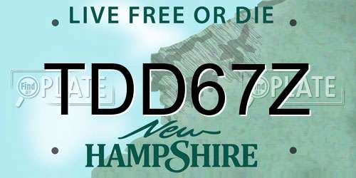 TDD67Z New Hampshire License Plate