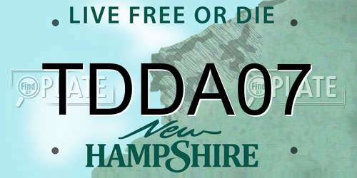 TDDA07 New Hampshire License Plate