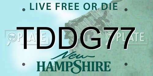 TDDG77 New Hampshire License Plate