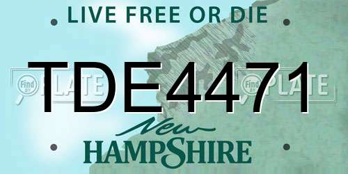 TDE4471 New Hampshire License Plate