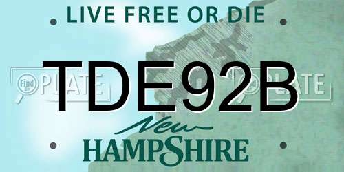 TDE92B New Hampshire License Plate