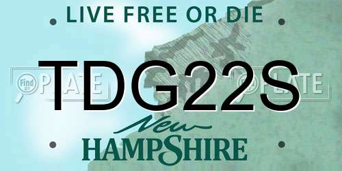 TDG22S New Hampshire License Plate
