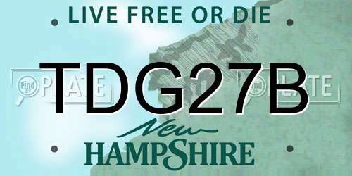 TDG27B New Hampshire License Plate