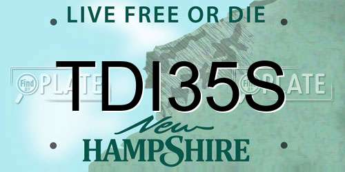 TDI35S New Hampshire License Plate