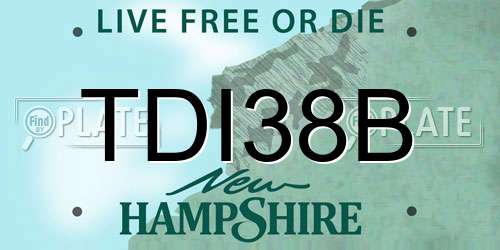 TDI38B New Hampshire License Plate