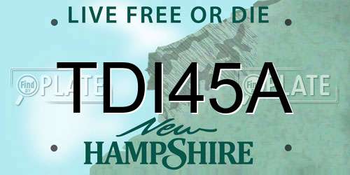 TDI45A New Hampshire License Plate