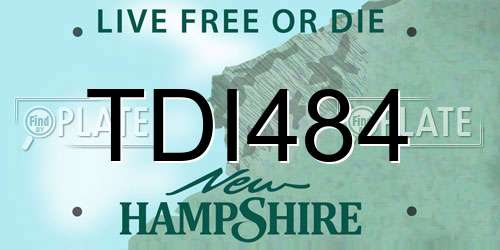TDI484 New Hampshire License Plate