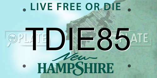 TDIE85 New Hampshire License Plate