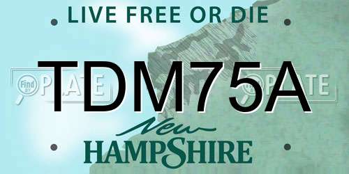 TDM75A New Hampshire License Plate