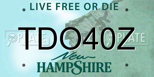 TDO40Z New Hampshire License Plate