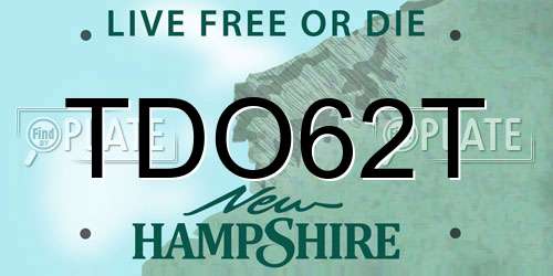 TDO62T New Hampshire License Plate