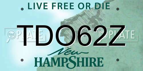 TDO62Z New Hampshire License Plate