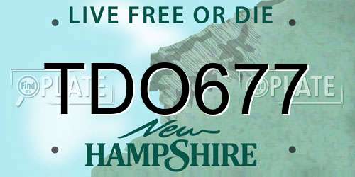 TDO677 New Hampshire License Plate