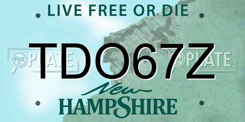 TDO67Z New Hampshire License Plate