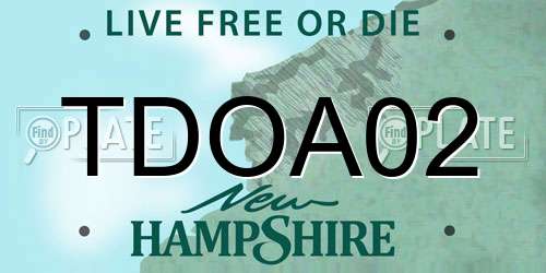 TDOA02 New Hampshire License Plate