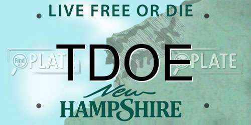 TDOE New Hampshire License Plate