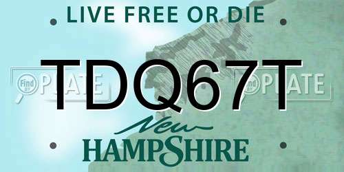 TDQ67T New Hampshire License Plate