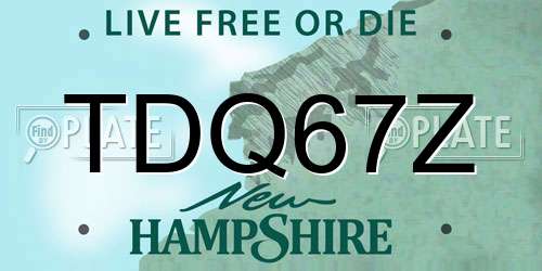 TDQ67Z New Hampshire License Plate