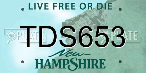 TDS653 New Hampshire License Plate
