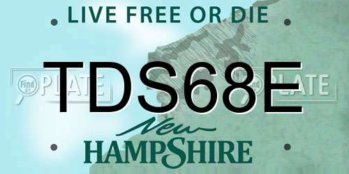 TDS68E New Hampshire License Plate