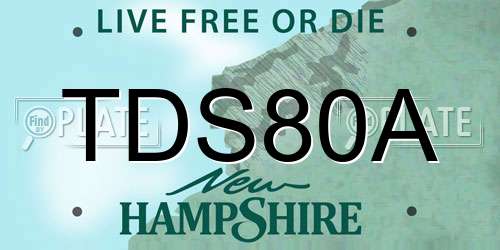 TDS80A New Hampshire License Plate