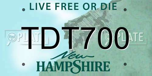 TDT700 New Hampshire License Plate