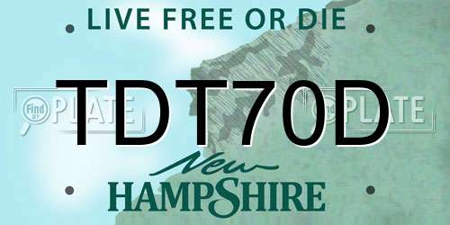TDT70D New Hampshire License Plate