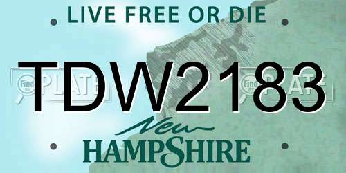 TDW2183 New Hampshire License Plate