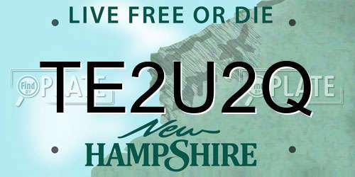 TE2U2Q New Hampshire License Plate