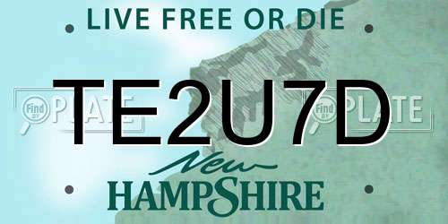 TE2U7D New Hampshire License Plate
