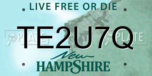 TE2U7Q New Hampshire License Plate
